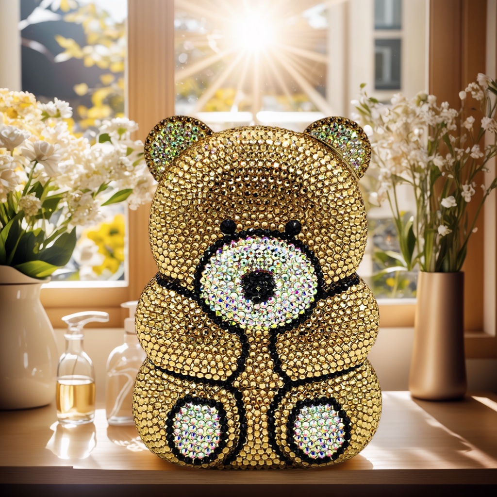 Luxury Bags Cute - 귀여운 곰 모양 라인스톤 이브닝 백