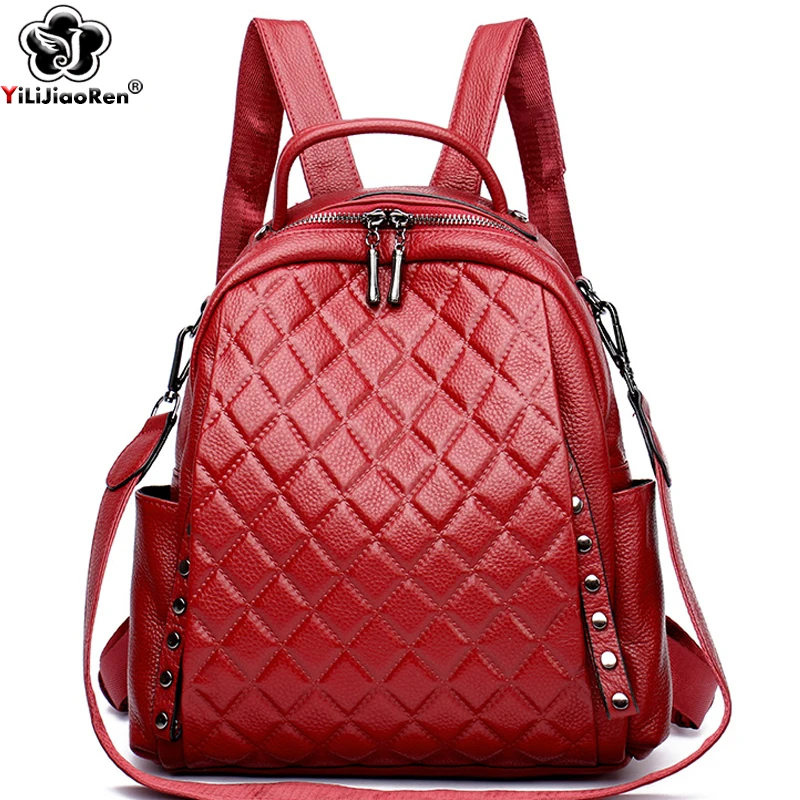 정품 가죽 럭셔리 디자이너 격자 무늬 백팩 십대 소녀용 - Luxury Bags Leather 리뷰 및 가격